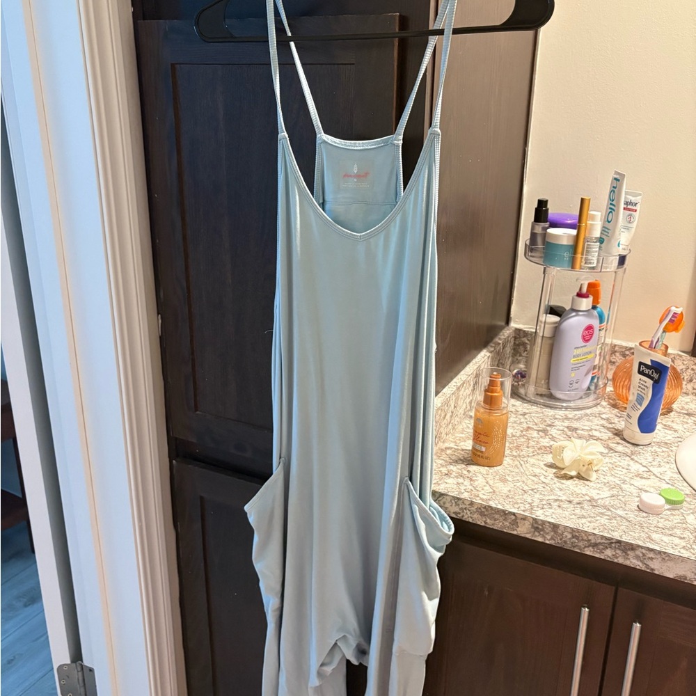 Free People Light Blue hot shot onesie